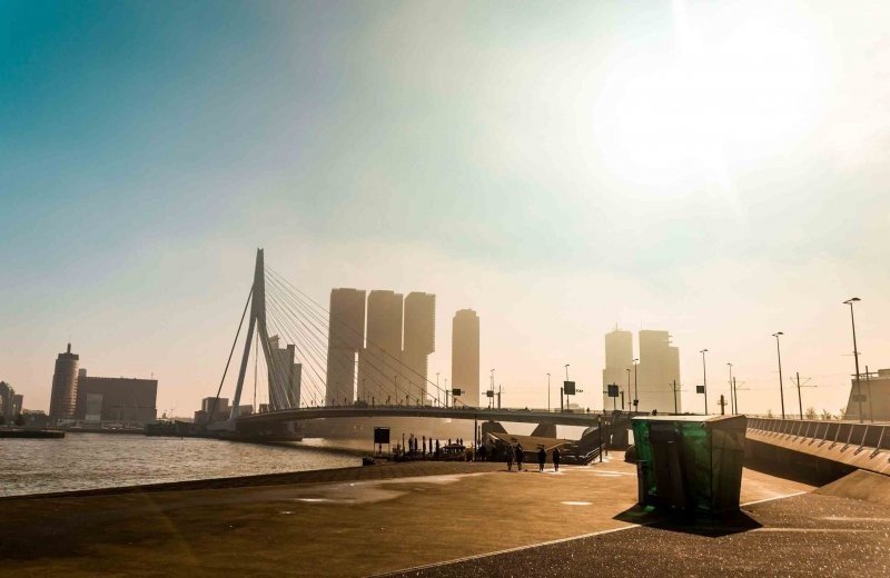 Sunrise over rotterdam