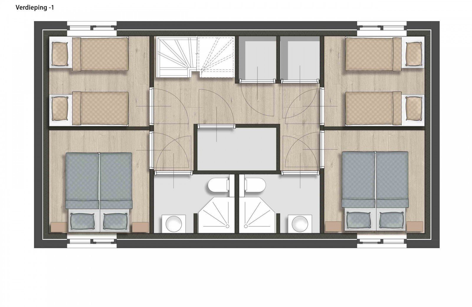 Verdieping 1 de schouw plattegrond familie resort molenwaard